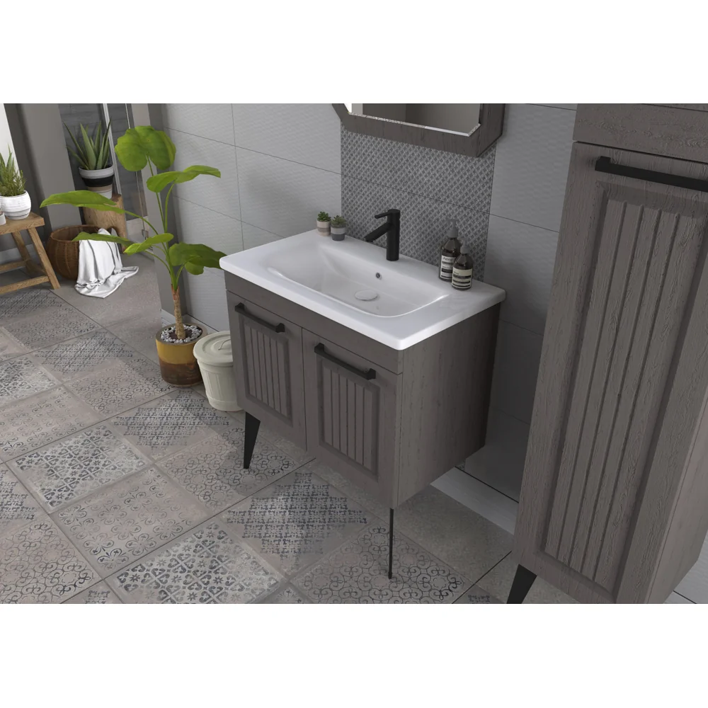 Set Mobilier Baie Hero 3 Piese Latte Massive 80 Cm