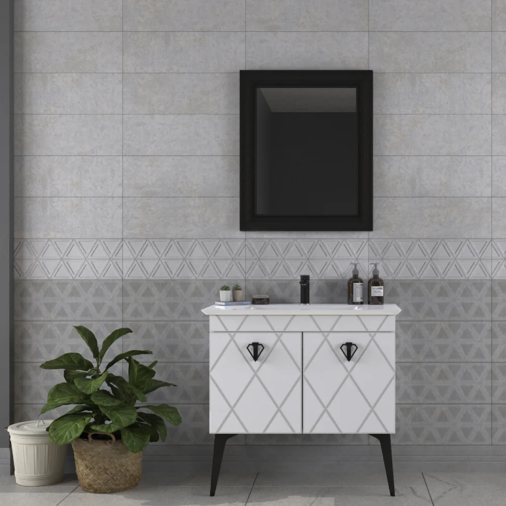 Set Mobilier Baie Cosmos 3 Piese Alb 90 cm