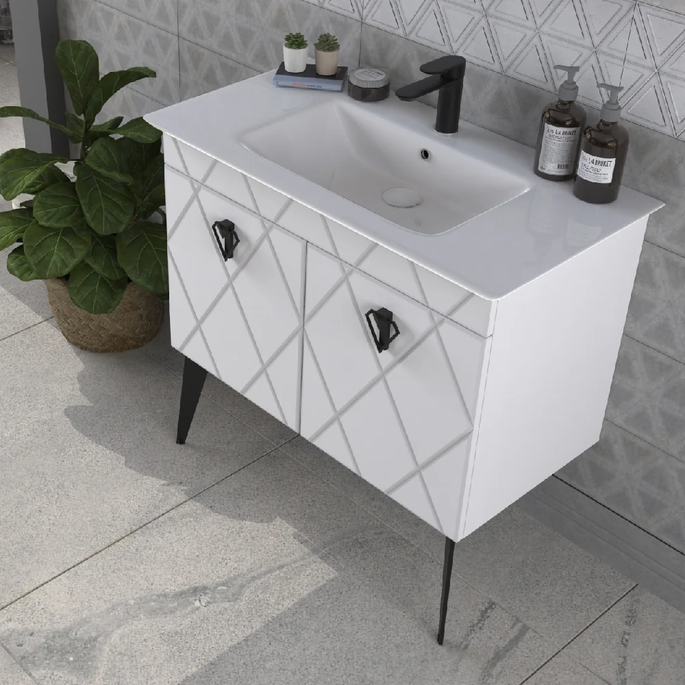 Set Mobilier Baie Cosmos 3 Piese Alb 90 cm