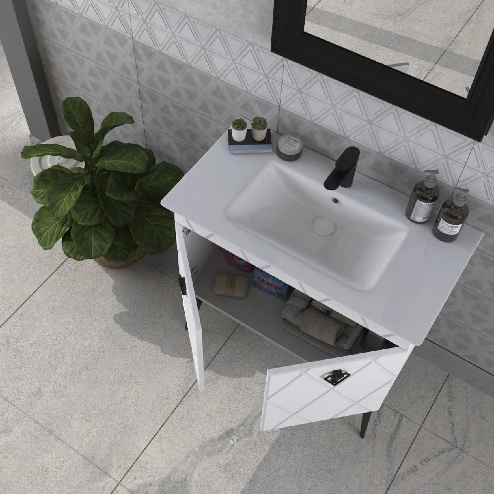 Set Mobilier Baie Cosmos 3 Piese Alb 90 cm