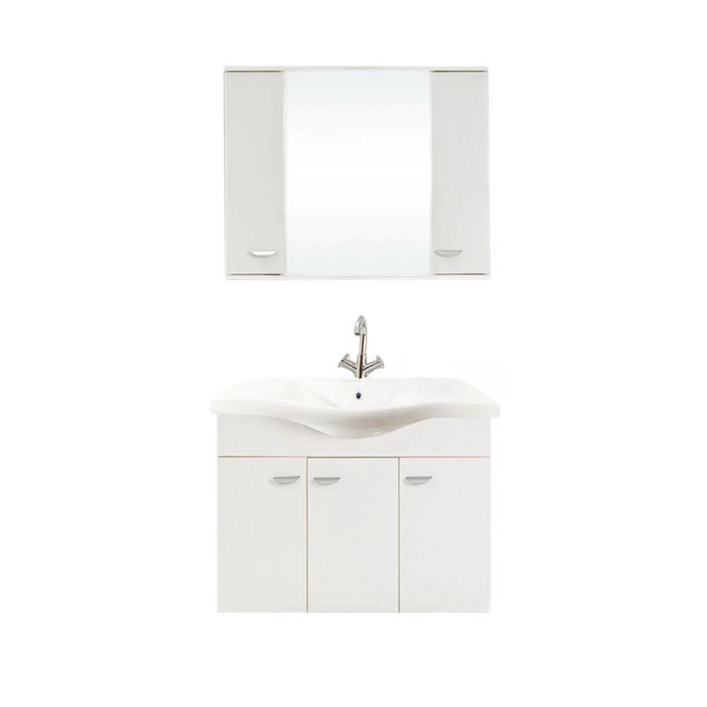 Set Mobilier Baie Ukra Suspendat 3 Piese Alb 100 cm