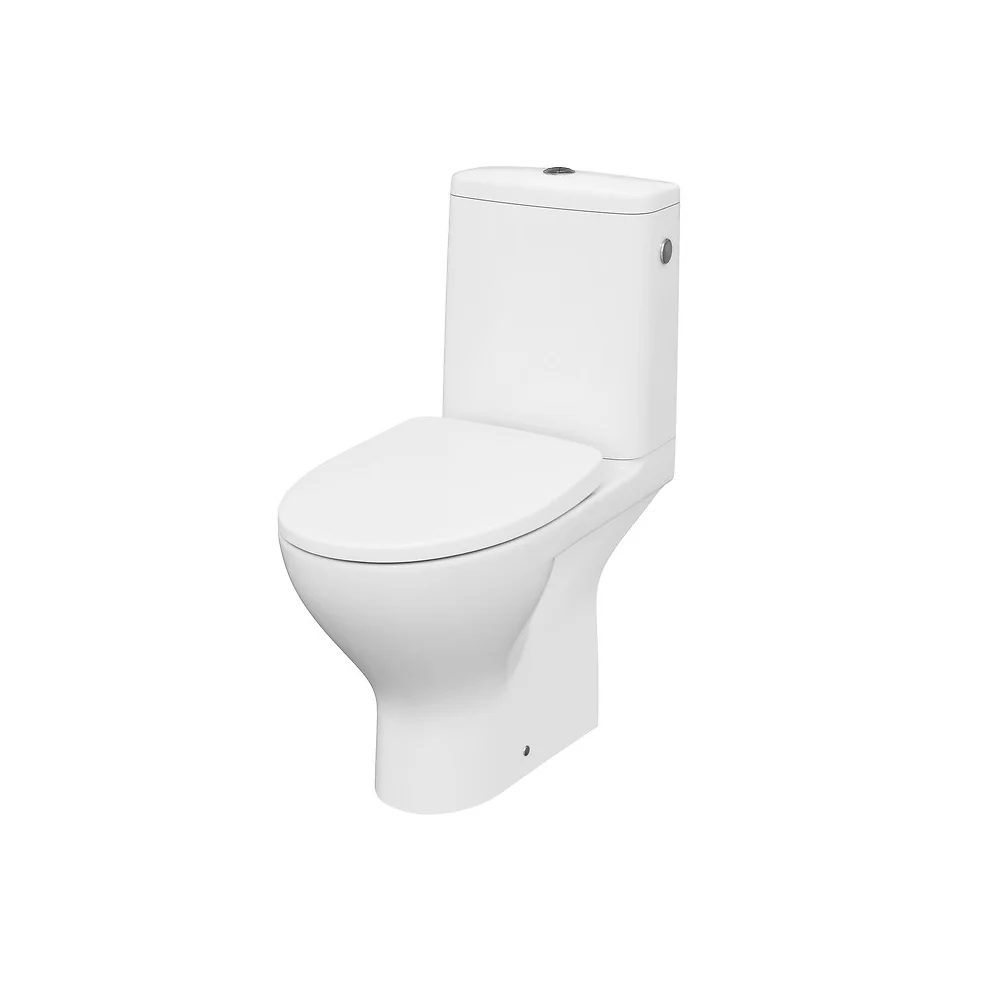 Set Vas WC Pe Pardoseala Rimless Cu Rezervor Cersanit 674 Moduo 43 + Mecanism Si Capac Duroplast Cu Soft Close TS K116-036