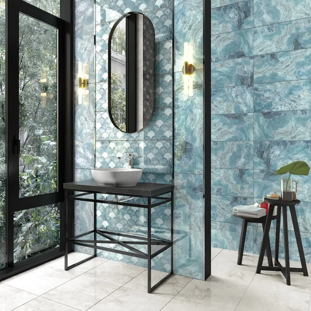 Faianta Decorativa Sante Turquoise Rectificata 30x90 Mata