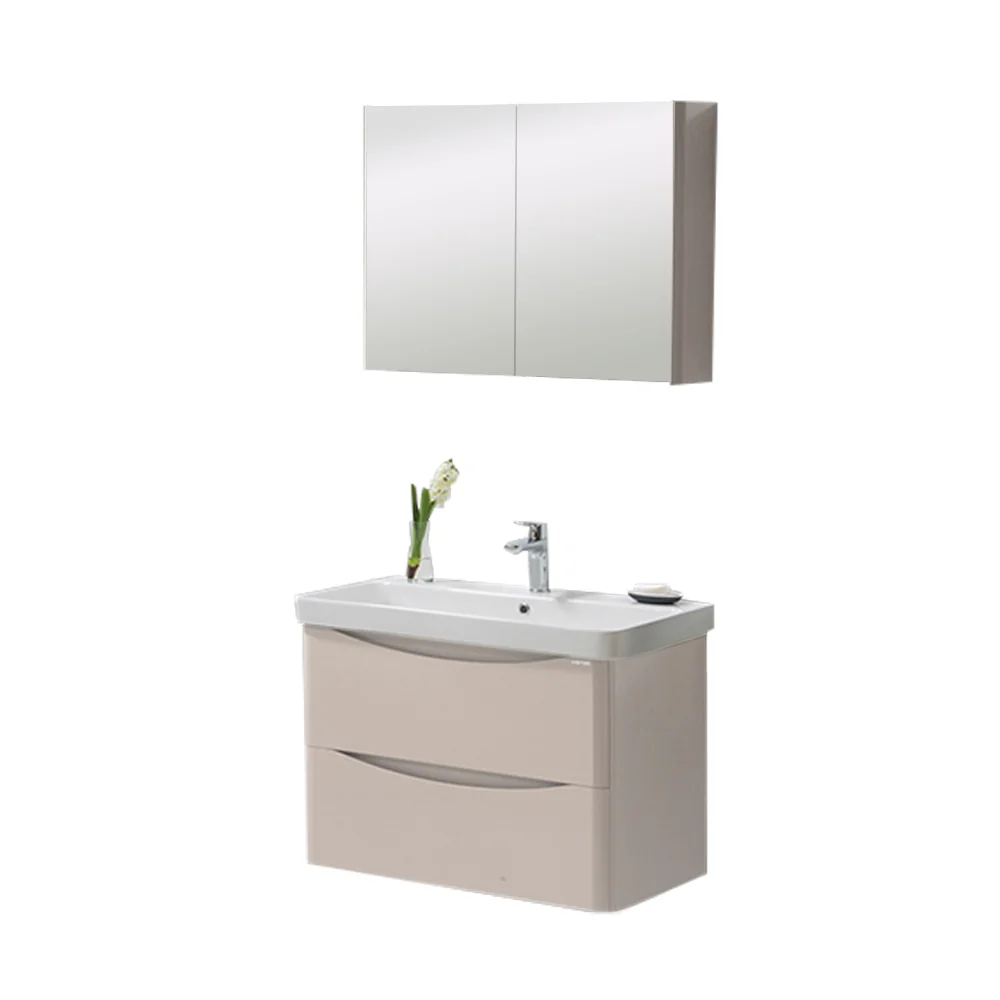 Set Mobilier Baie Zen Suspendat 3 Piese Bej 80 Cm