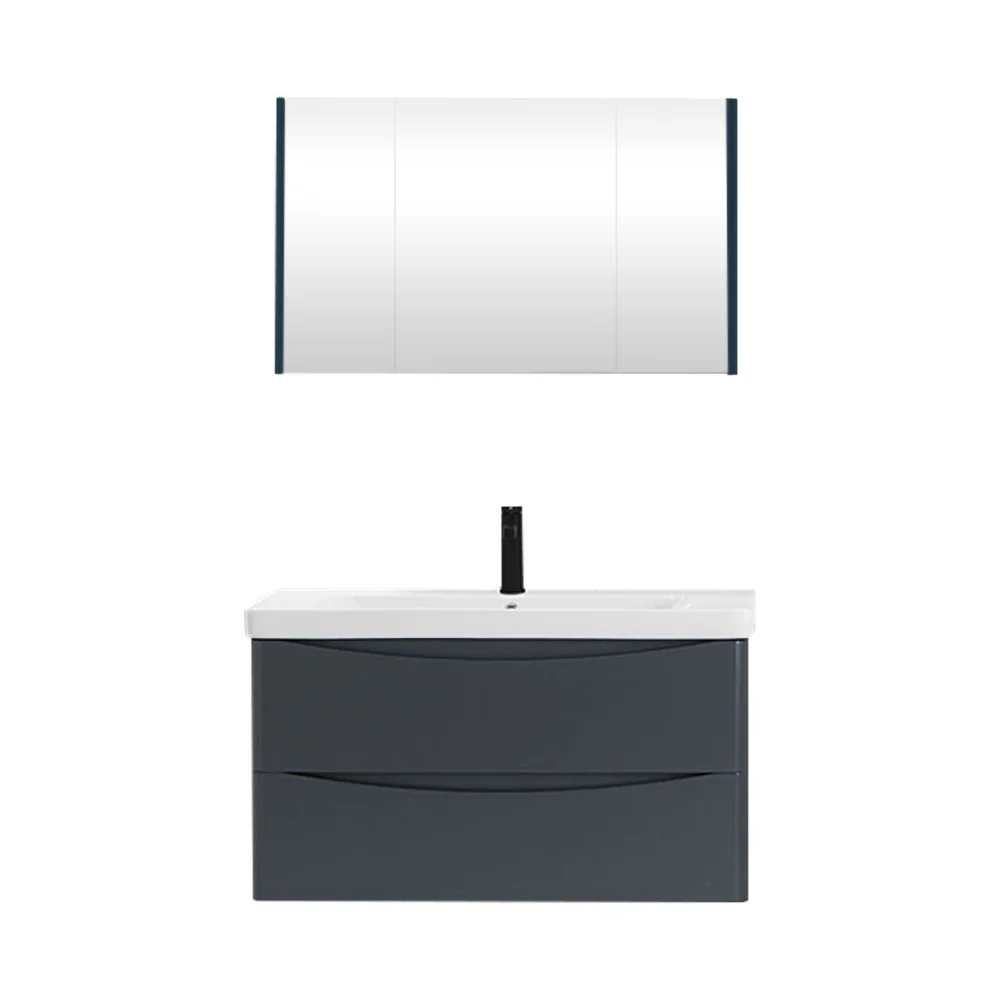 Set Mobilier Baie Zen Suspendat 3 Piese Anthracite 100 cm