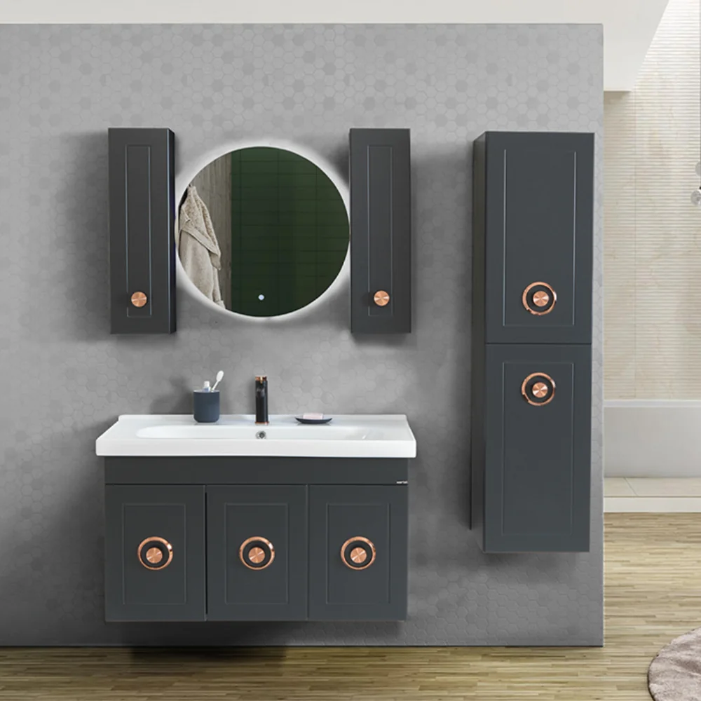 Set Mobilier Baie Dora Suspendat 3 Piese Antracit 100 Cm