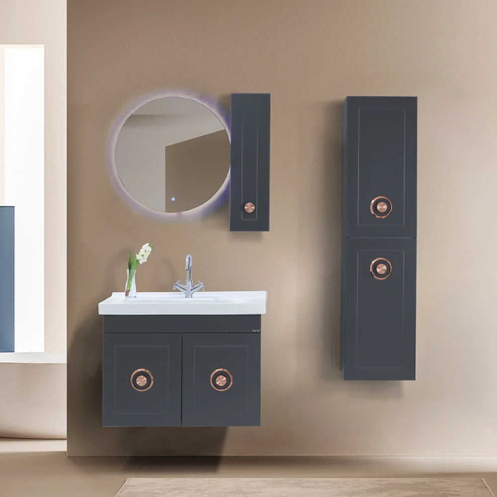 Set Mobilier Baie Dora Suspendat 3 Piese Anthracite 80 cm