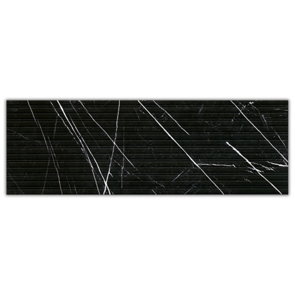 Faianta Decorativa Agatha Black Rectificata 40x120 Lucioasa