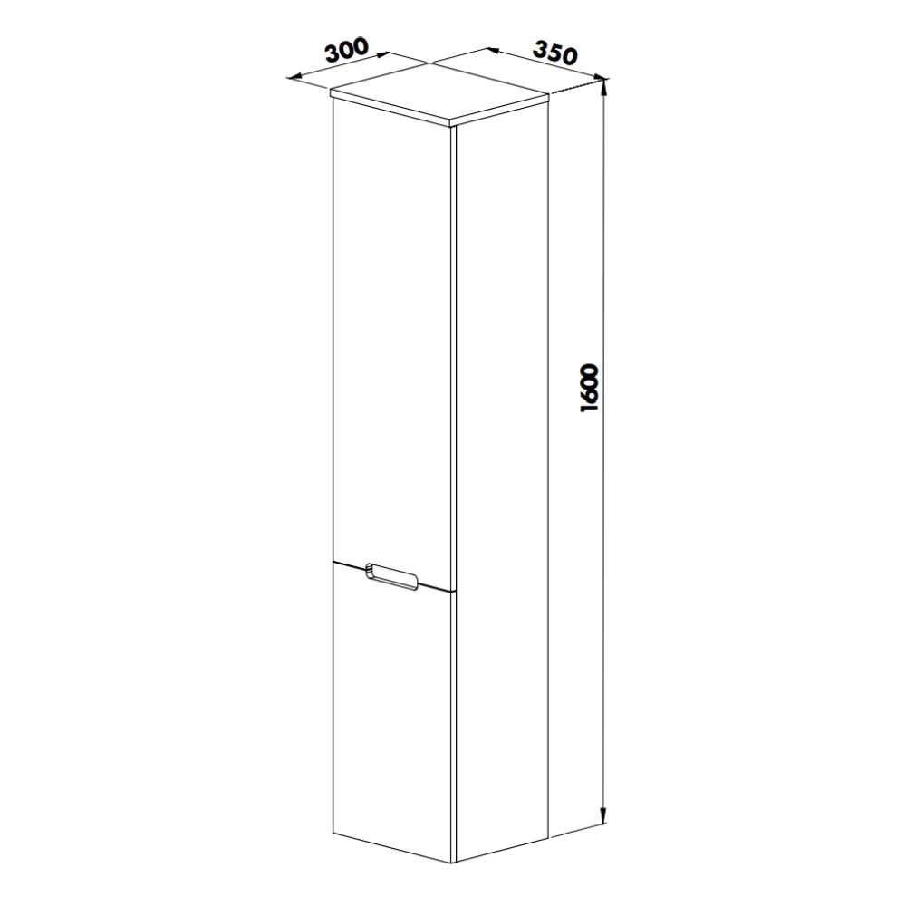 Dulap Baie Suspendat Irmak Gri 35x160 Cm