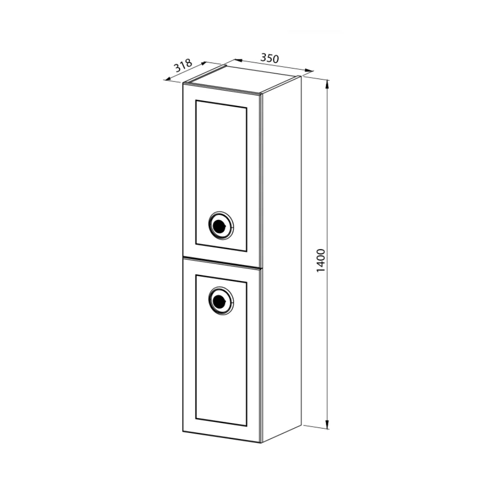 Dulap Baie Suspendat Dora Antracit 35x140 Cm