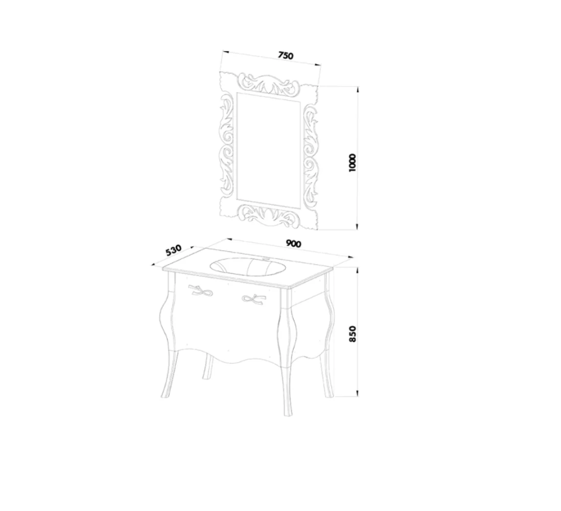 Set Mobilier Baie Terra 3 Piese Negru 90 cm