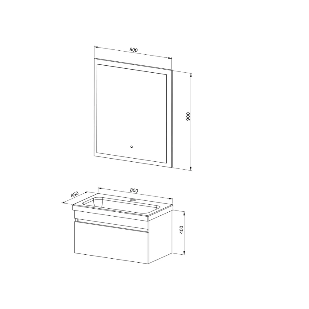 Set Mobilier Baie Marble Suspendat 3 Piese Gri 80 cm