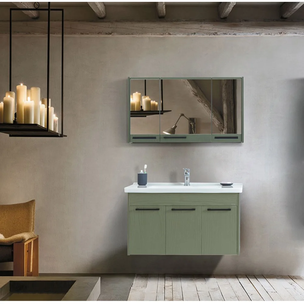 Set Mobilier Baie Sofia Suspendat 3 Piese Verde 100 cm