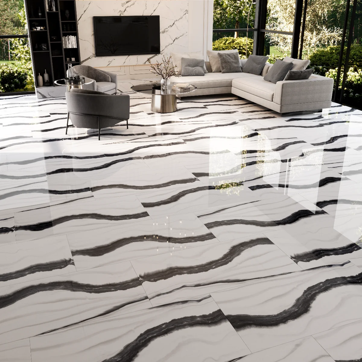 Gresie Exterior / Interior Portelanata Calabria 60 x 120 Cm Lucioasa Rectificata Tip Marmura