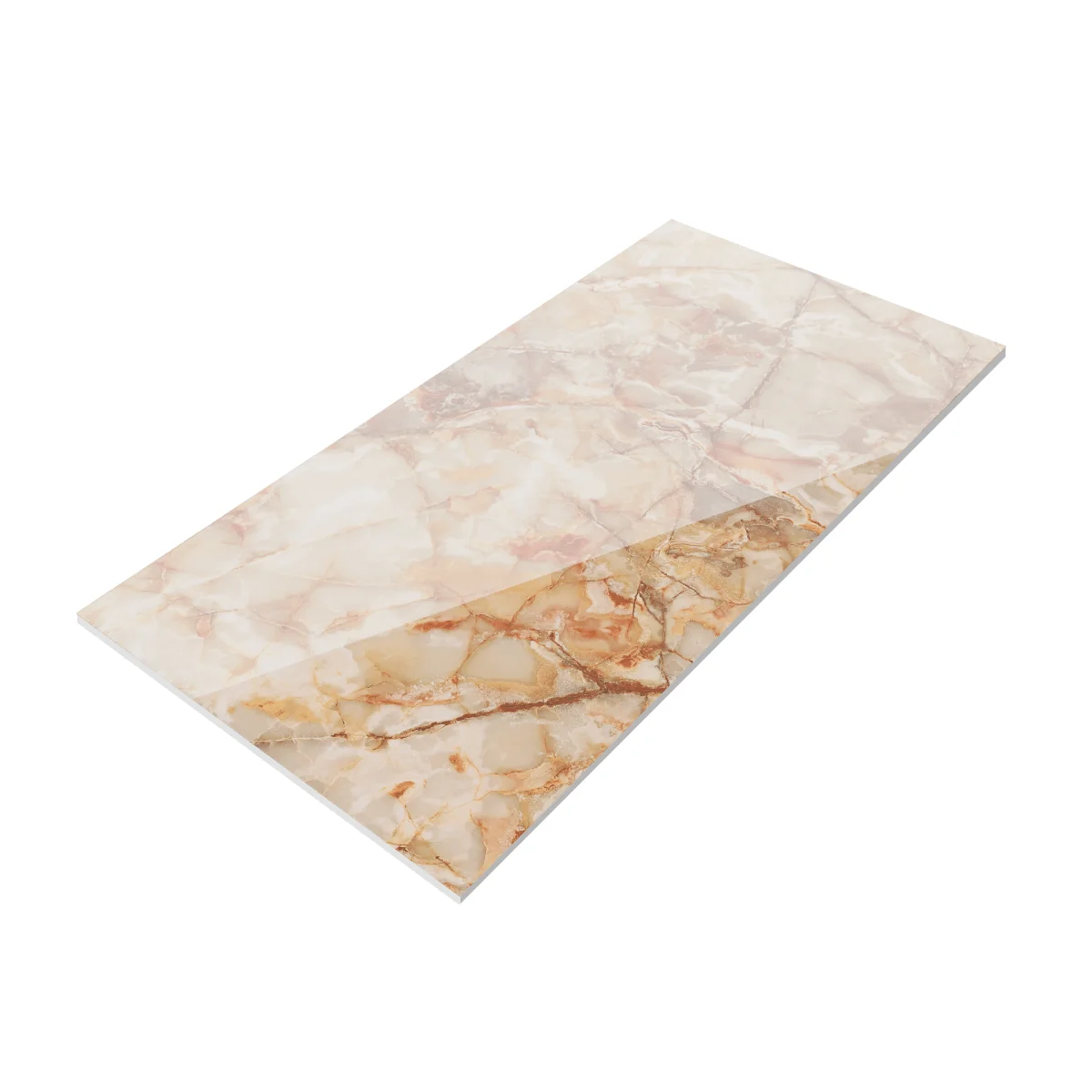 Gresie Exterior / Interior Portelanata Fuma Red 60 x 120 cm Lucioasa Rectificata Tip Marmura