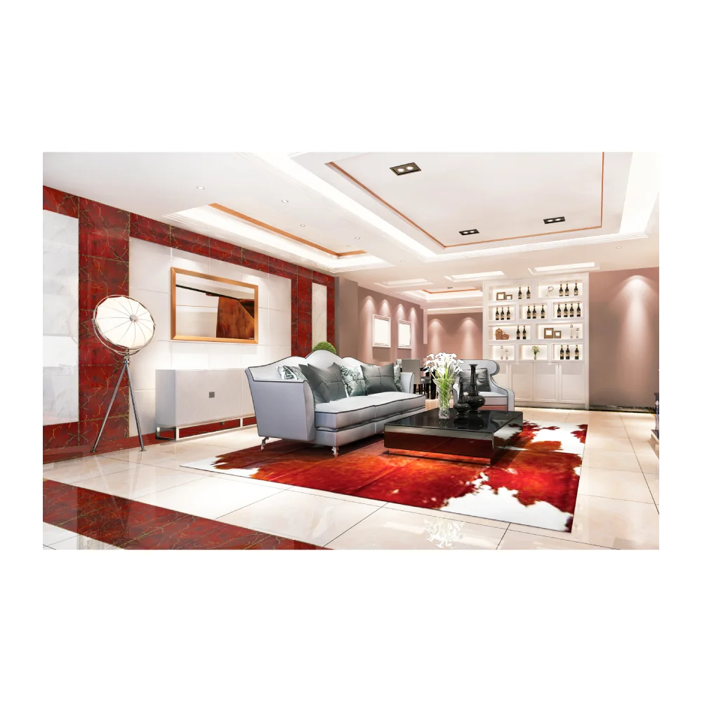 Gresie Exterior / Interior Portelanata Royal Dark Red 60 x 60 cm Lucioasa Rectificata Tip Marmura