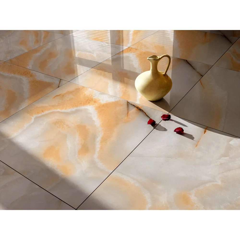 Gresie Exterior / Interior Portelanata Melody Onyx 60 x 60 Cm Lucioasa Rectificata Tip Marmura