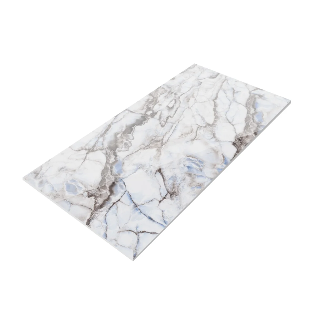 Gresie Exterior / Interior Porțelanată Safari Blue 60 x 120 cm Lucioasă Rectificată Tip Marmură