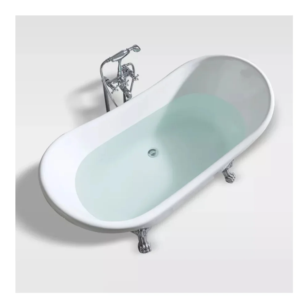 Cada Baie Freestanding Bella* BSM-410 Acril 170 x 75 x 75 cm Alb Picioare Argintii