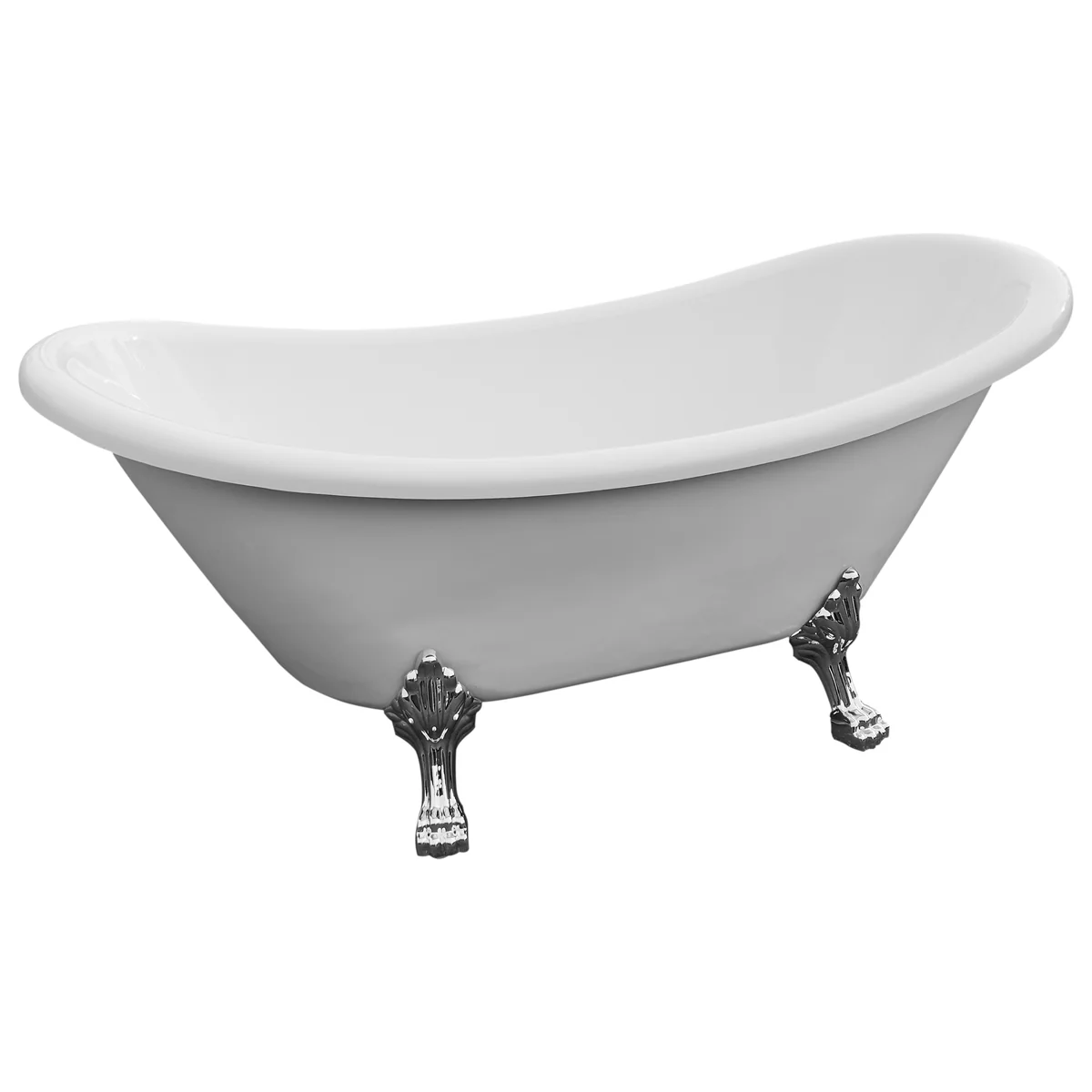 Cada Baie Freestanding Bella* BSM-410 Acril 170 x 75 x 75 cm Alb Picioare Argintii