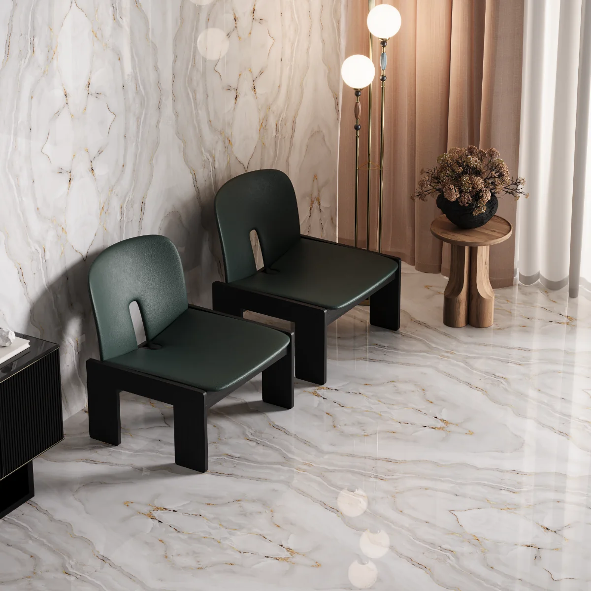 Gresie Exterior / Interior Portelanata Honey Decor Bookmatch A 60 x 120 cm Lucioasa Rectificata Tip Marmura