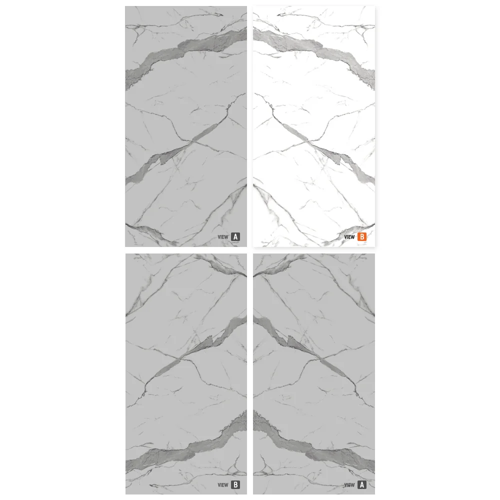 Gresie Exterior / Interior Portelanata Calacatta Elite Bookmatch B 120 x 240 cm Mata Rectificata Tip Marmura
