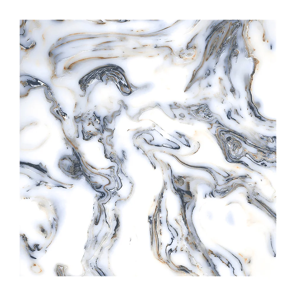 Gresie Exterior / Interior Porțelanată Waves Blue 60 x 60 cm Lucioasă Rectificată Tip Marmură