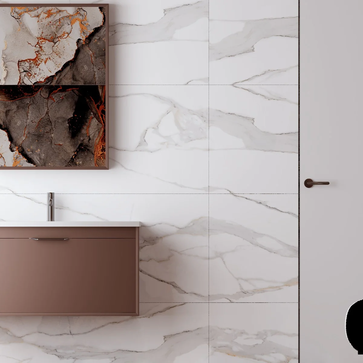 Gresie Portelanata Exterior/Interior Calcutta Gold 60 x 120 cm Lucioasa Rectificata Tip Marmura