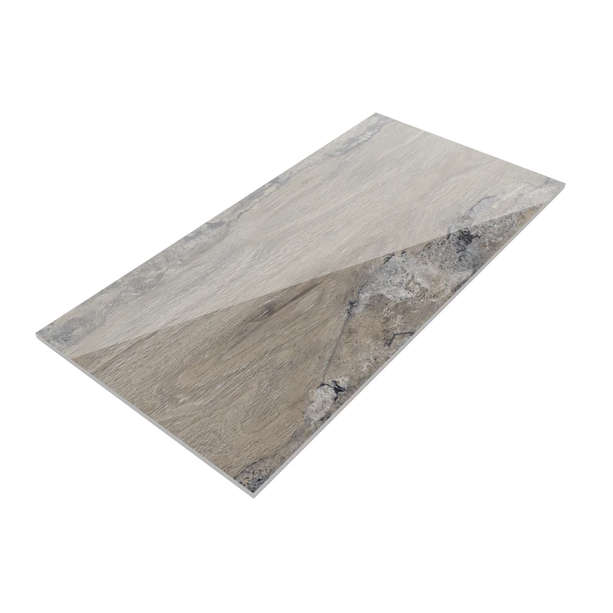 Gresie Tip Parchet Exterior / Interior Karvel Wood Grey 60 x 120 cm Lucioasa Portelanata Rectificata