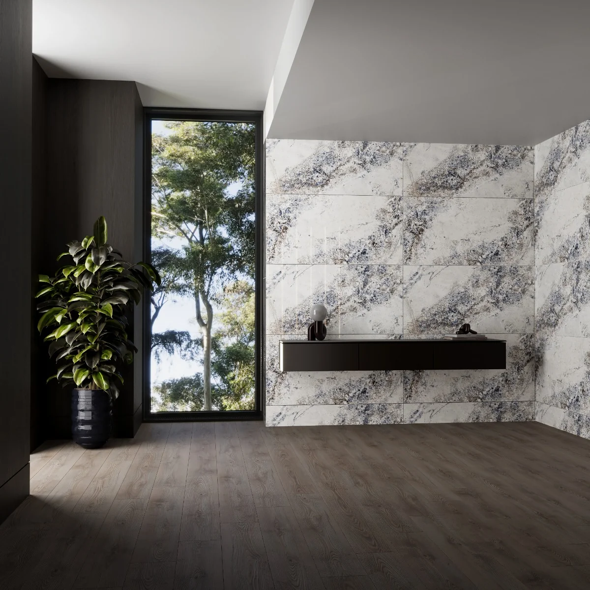 Gresie Exterior / Interior Porțelanată MJ White 60 x 120 cm Lucioasă Rectificată Tip Piatră Naturală