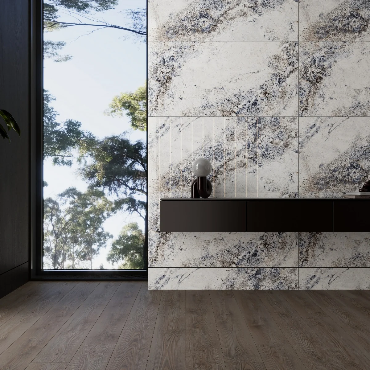 Gresie Exterior / Interior Porțelanată MJ White 60 x 120 cm Lucioasă Rectificată Tip Piatră Naturală