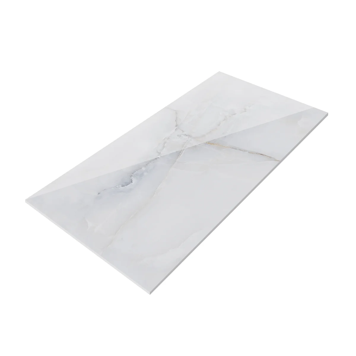 Gresie Exterior / Interior Portelanata Antique Onyx Blue 60 x 120 Cm Lucioasa Rectificata Tip Marmura