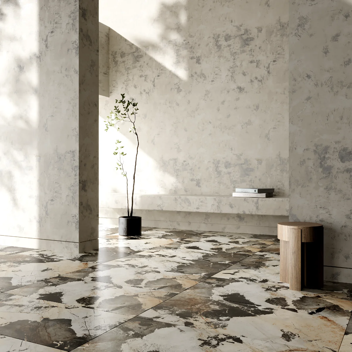 Gresie Porțelanată Exterior/Interior Aspen Natural 60 x 120 cm Lucioasă Rectificată Tip Marmură