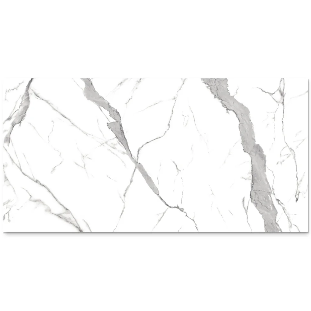 Gresie Exterior / Interior Porțelanată Calacatta Elite Bookmatch A 120 x 240 cm Mată Rectificată Tip Marmură