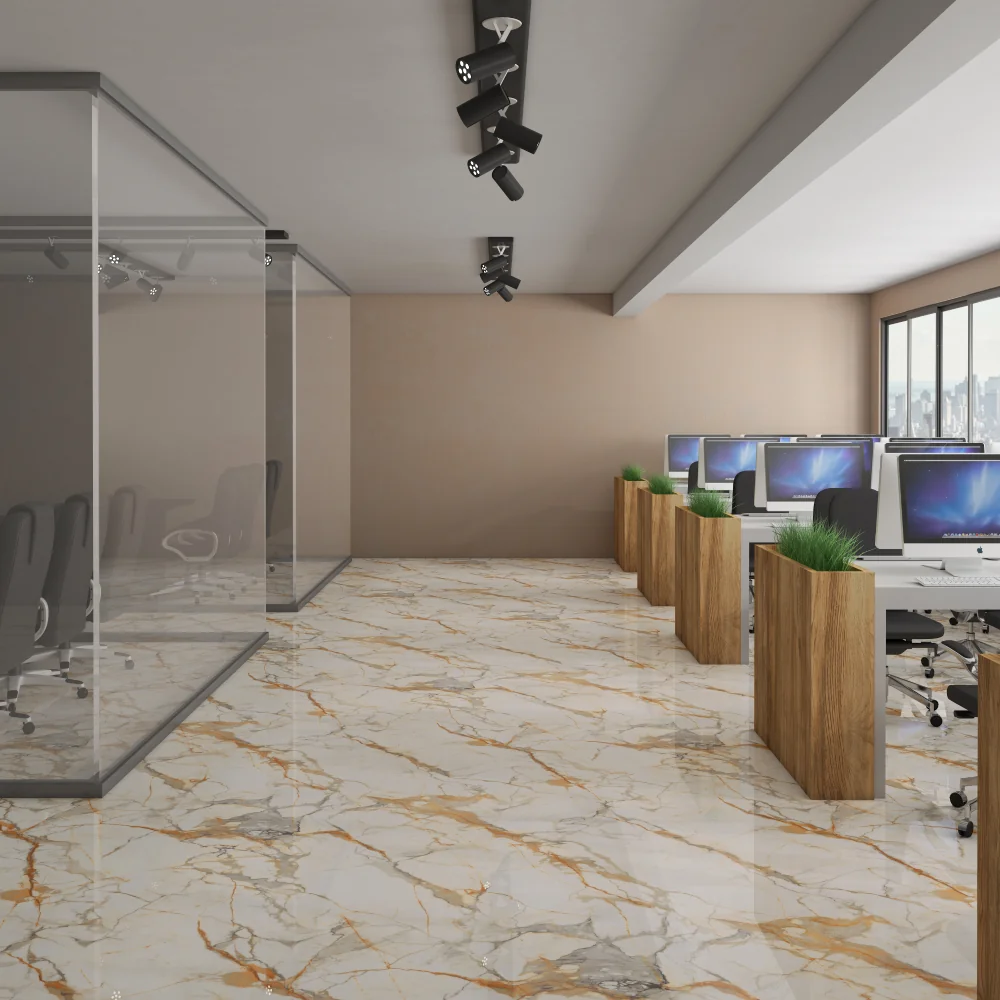 Gresie Exterior / Interior Portelanata Calcutta Paonazzo 120 x 240 cm Lucioasa Rectificata Tip Marmura