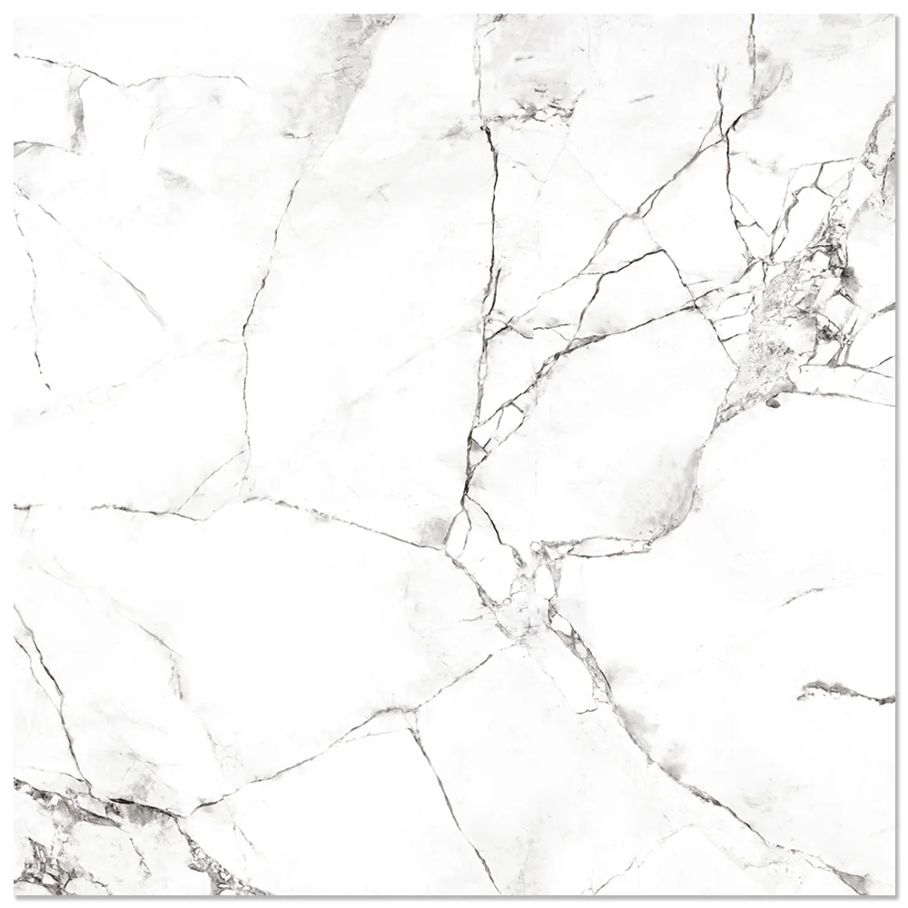 Gresie Exterior / Interior Portelanata Madeline White 45 x 45 cm Lucioasa Tip Marmura