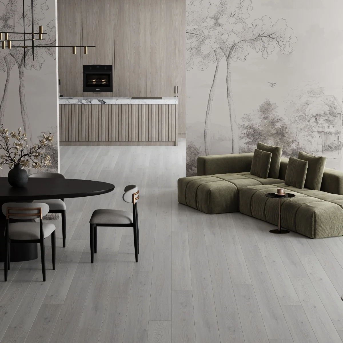 Parchet Laminat Grand Istranca Oak 12mm Clasa 33 AC5 Gri Deschis