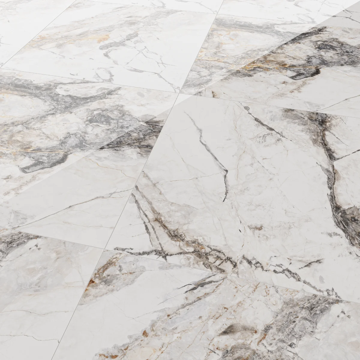 Gresie Exterior / Interior Portelanata Invisible Marble Grey 60 x 60 Cm Lucioasa Rectificata Tip Marmura