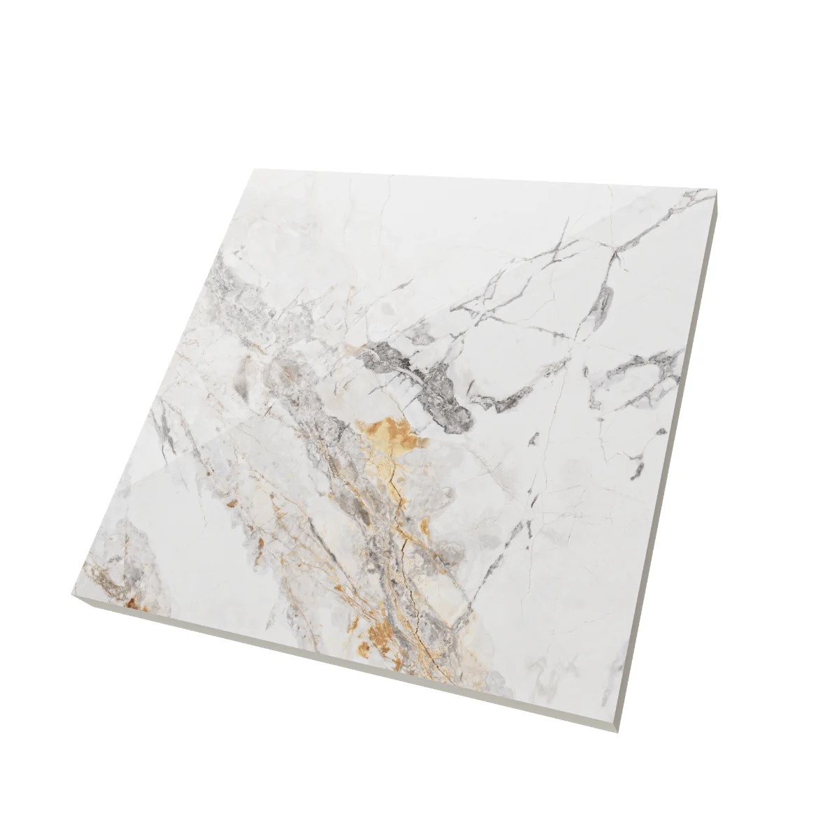 Gresie Exterior / Interior Portelanata Invisible Marble Grey 60 x 60 Cm Lucioasa Rectificata Tip Marmura