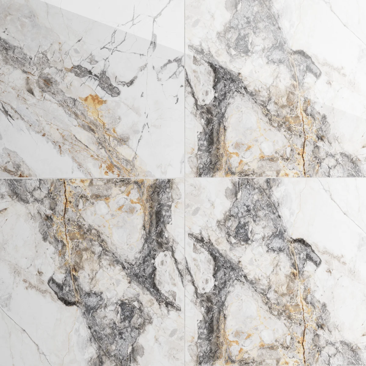 Gresie Exterior / Interior Portelanata Invisible Marble Grey 60 x 60 Cm Lucioasa Rectificata Tip Marmura