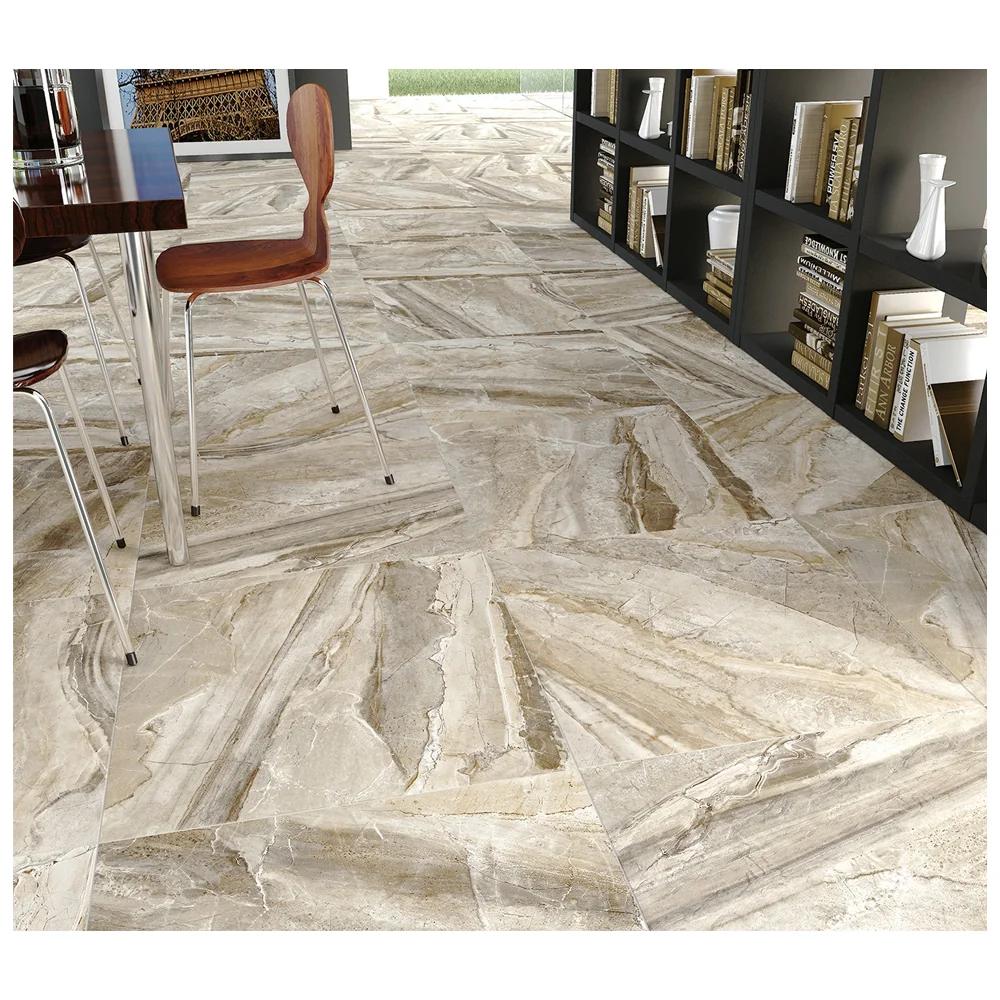 Gresie Exterior / Interior Portelanata Saler Beige 45 x 45 cm Lucioasa Tip Marmura