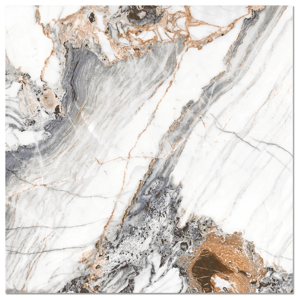 Gresie Exterior / Interior Portelanata Benicassim Rose 45 x 45 Cm Lucioasa Tip Marmura