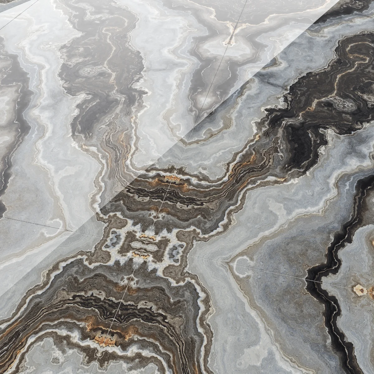 Gresie Exterior / Interior Portelanata Aquafine Bookmatch A 60 x 120 Cm Lucioasa Rectificata Tip Marmura