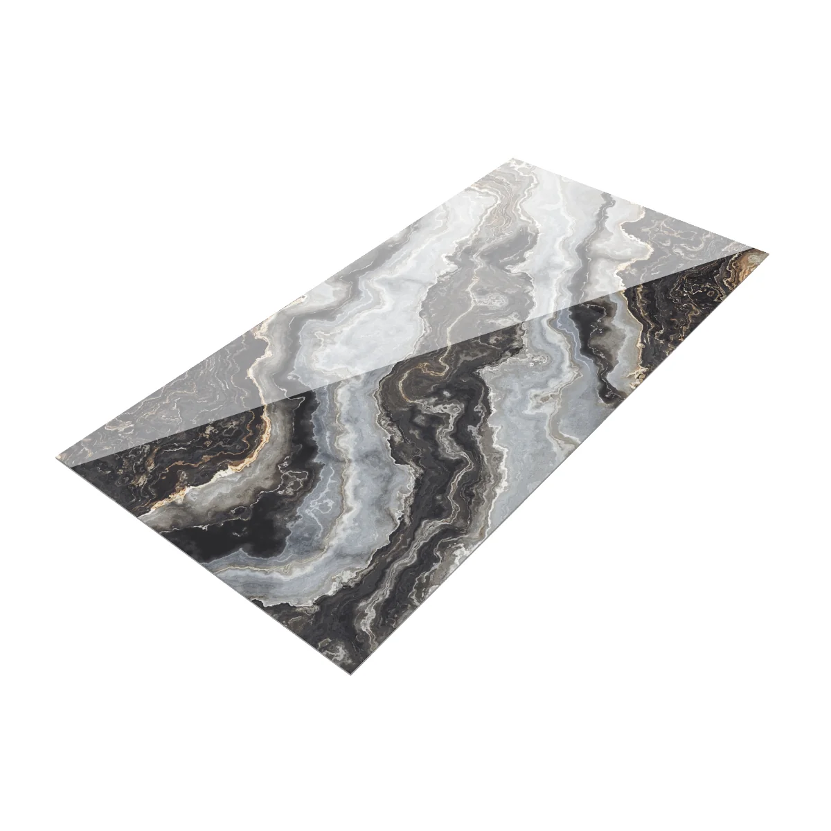 Gresie Exterior / Interior Portelanata Aquafine Bookmatch A 60 x 120 Cm Lucioasa Rectificata Tip Marmura