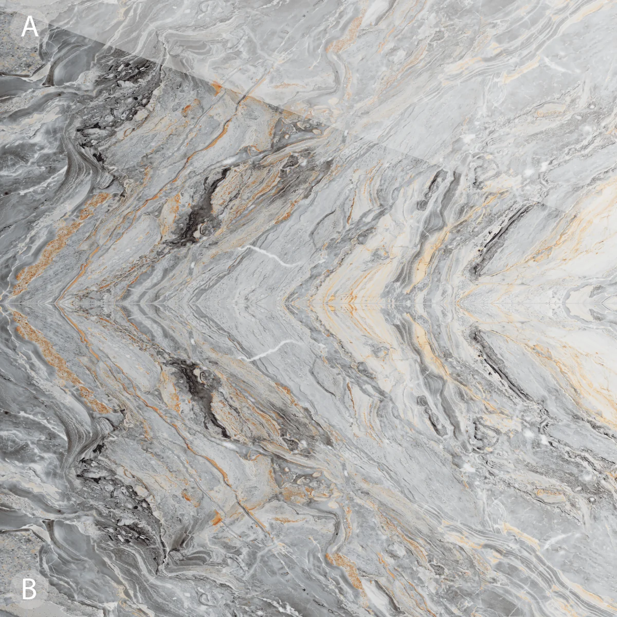 Gresie Rectificată Exterior / Interior Zasilo Grey Bookmatch B 60 x 120 cm Lucioasă Porțelanată Tip Marmură