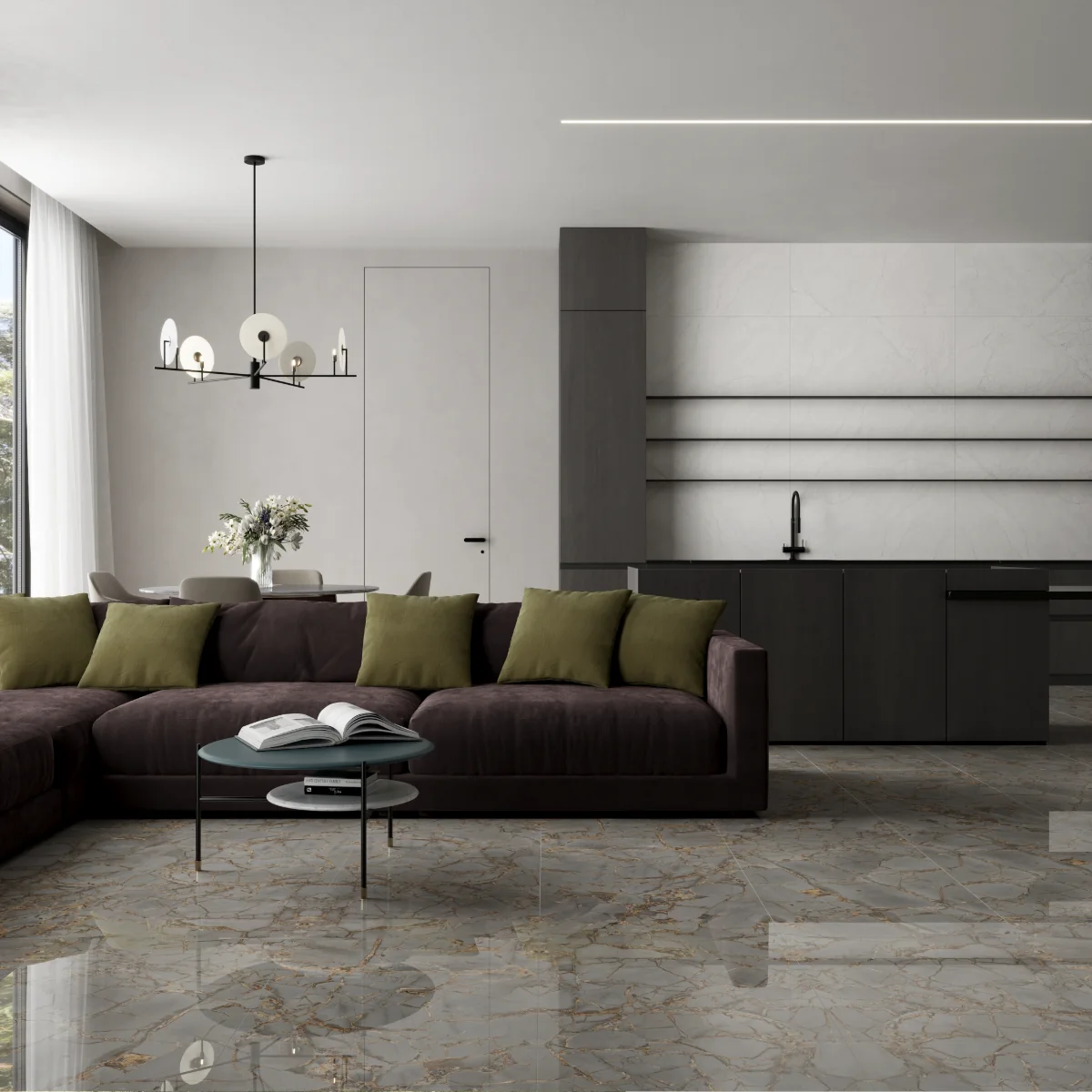 Gresie Exterior / Interior Portelanata Victoria 60 x 120 cm Lucioasa Rectificata Tip Marmura