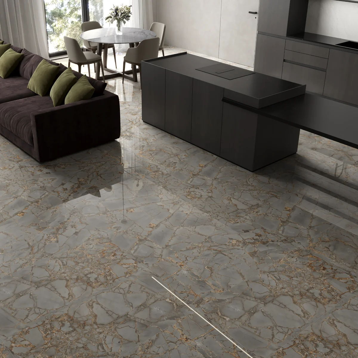 Gresie Exterior / Interior Portelanata Victoria 60 x 120 cm Lucioasa Rectificata Tip Marmura