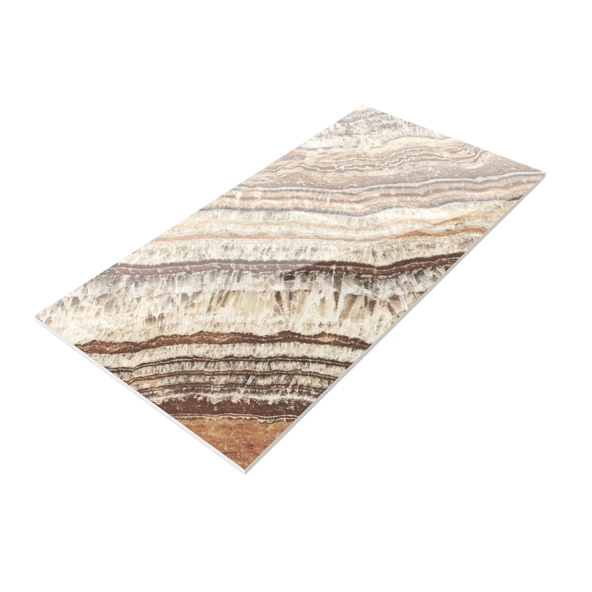 Gresie Rectificata Exterior / Interior Electic Coffee Bookmatch A 60 x 120 cm Lucioasa Portelanata Tip Marmura