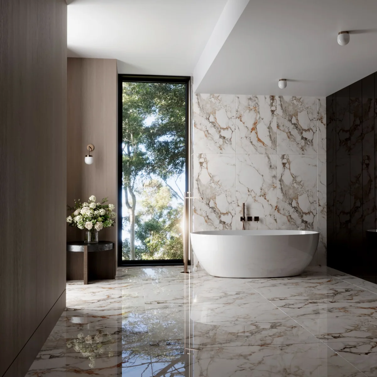 Gresie Exterior / Interior Portelanata Venetta 60 x 120 cm Lucioasa Rectificata Tip Marmura