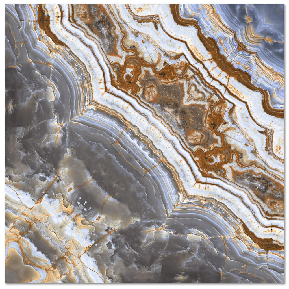 Gresie Exterior / Interior Porțelanată Vintage Blue Bookmatch 60 x 60 cm Lucioasă Rectificată